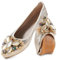 MACHSWON Womens Fold up Pumps Roll up Shoes Foldable Ballet Flats with Sparkly Rhinestone, Portable Ladies Slip On Loafers(Gold-2, Size 9)