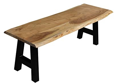 SAM Esszimmerbank Quintus 120x42 cm Akazie Natur Baumkante A-Gestell