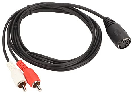 DIN 5 Pin auf Cinch Kabel, 5 Pin DIN Buchse auf 2 Cinch Stecker Kabel für Naim Olufsen Bang Quad Stereo Systeme CD Player VCR DVD