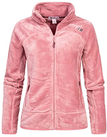 Geographical Norway Upaline Lady - Polaire Fine Femme Chaude Fermure Zip - Veste Automne Hiver Printemps Chaud Femmes - Longues Manches Vetement Pull Fourrure Doux Confort (Rose Pale M)
