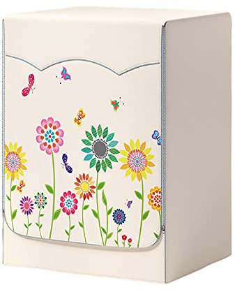 Odot Copri Lavatrice Esterni, Coprilavatrice da Esterno Impermeabile Antipolvere Anti Sunlight, Copertura per Lavatrice e Asciugatrice con Aperture Frontali (XL,Girasole colorato)