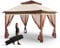 VEVOR Gazebo da Giardino 334x334 cm Gazebo con Zanzariera Rete a Maglia Capienza Circa 8-10 Persone, Gazebo Pop-up per Cortile Giardino Portatile Struttura in Metallo Tela Oxford Rivestita in PU 250D