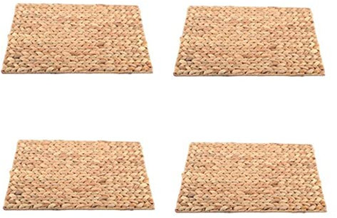 Lodokdre Woven Placemat, Heat Mats Made of Water Hyacinth, Rectangular Woven Rattan Placemat, for Kitchen , Wedding Decoration, etc