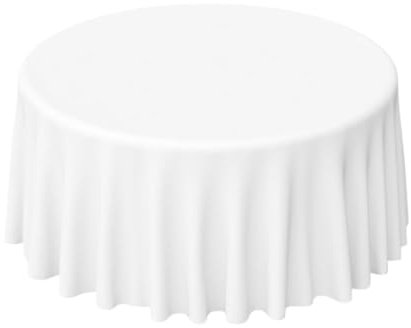 Gastro Uzal runde Tischdecke 50% Polyester 50% Baumwolle (Weiß, 260cm)