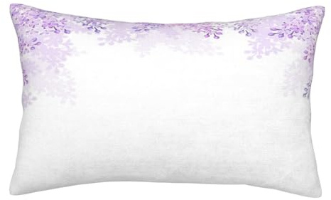 ASEELO Cuscini 50 x 35 cm federe per cuscino incorniciare fiori lilla in fiore stampa su entrambi i lati federe per cuscino con cerniera invisibile federa decorativa per divano