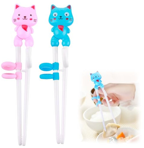 Abeillo Baguettes d'entraînement, lot de 2 baguettes pour enfants, baguettes à sushi réutilisables pour enfants et débutants, baguettes chinoises, baguettes d'apprentissage, aide à l'entraînement