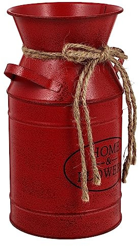 Lata De Leche De Metal Galvanizado Vintage Florero Decorativo De Granja Jarra De Leche Rústica Francesa para El Hogar Sala De Estar Dormitorio Cocina Decoración