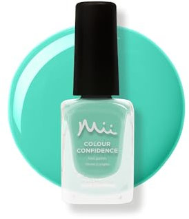 Mii Colour Confidence Quick Dry and Long Lasting Nail Polish With Strengthening Formula | 14ml Paint | Totally Out There, Aqua Green