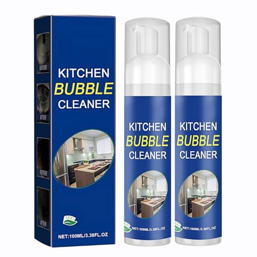Bubble Cleaner Foam Spray, Kitchen Cleaner Spray, Powerful Kitchen Spray, Degreaser Spray, All Purpose Cleaning Spray, Foam Drain Cleaner, Microwave Cleaner, Oven Cleaner, Cooker Hood Cleaner, 100ML*2