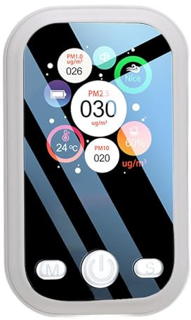 Wifehelper Mini-Luftqualitätsmonitor mit LCD-Display, Tragbarer PM2,5-Detektor für Genaue Überwachung, Fortschrittlicher Algorithmus für Schnelle Stabilisierung (White)