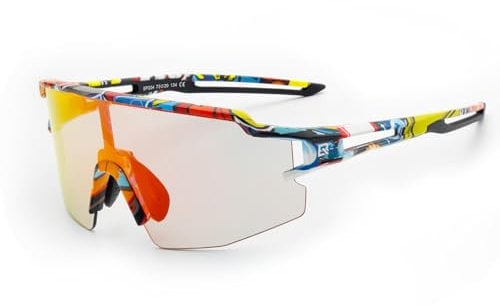 ROCKBROS Cycling Glasses UV 400 Sunglasses Photochromatic Glasses Clear Windproof Sports Glasses for Outdoor Cycling Fishing Golf Men