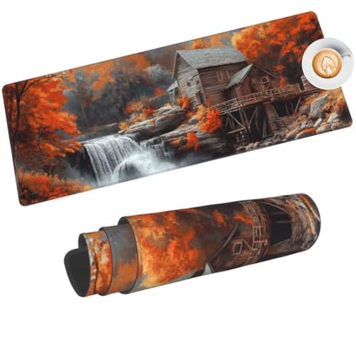 Mauspad XXL Karamell Mauspad 1200 x 600 mm, Gaming Mousepad xxl Mauspad Japanisch Schreibtischunterlage,Wasserdicht Mouse Pad Groß Rutschfeste Unterseite Desk Mat Gaming Zubehör Für Office Home-110HDM