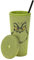 The Grinch Big Face - Bicchiere in plastica con strass verdi, 680 ml