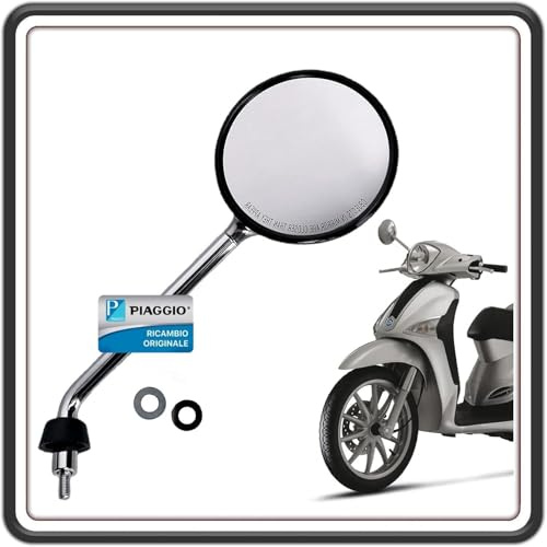 SPECCHIO SPECCHIETTO RETROVISORE LATO DESTRO CROMATO PER PIAGGIO LIBERTY 50 DAL 2009 AL 2019 - LIBERTY 125 DAL 2004 AL 2019 - LIBERTY 150 DAL 2006 AL 2014 – LIBERTY 200 FINO AL 2008 ORIGINALE PIAGGIO