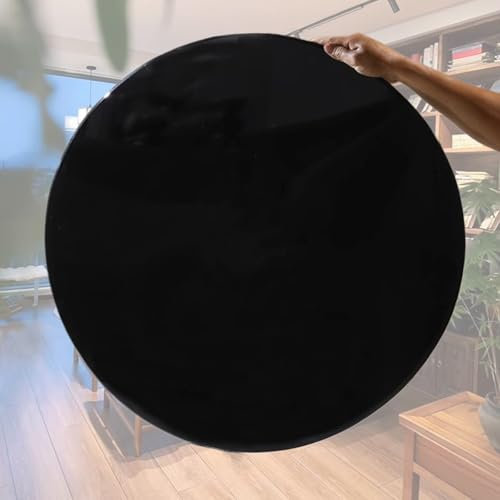 BVDHASDBT Plateau rond en verre trempé, plateau rond en verre trempé, plateau en verre trempé, avec coussinets antidérapants, durable et robuste (98 cm)