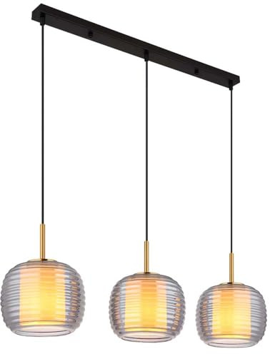 GLOBO Pendant Lamp Dining Table Lamp Living Room Light Smoked Glass Height 150 cm