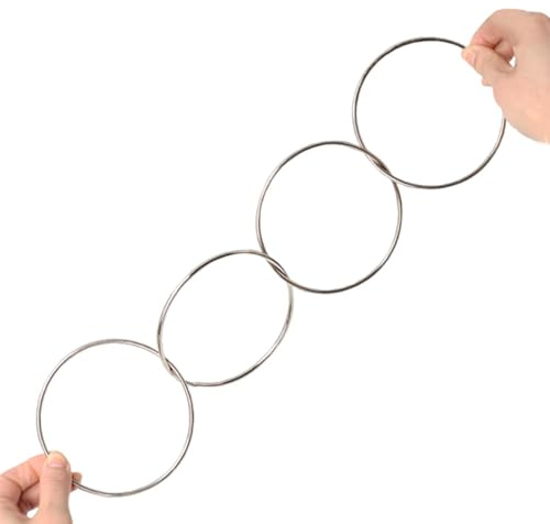 Zauberringe Trick,4 Stück Tragbares Verbindungsring Set Für Part-y Show Magie,Pädagogischer Professioneller Bühnenzaubertrick,Zaubertricks, kreativer Verbindungsring,Magische Gimmic Für Die Heimschule