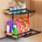 KMDZDZGS Mensola per lavabo, mensola per lavabo, organizer da cucina estraibile, organizer per armadio per il lavandino, salvaspazio, portata fino a 30 kg, ideale per mobiletti inferiori (nero)