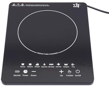 TONFEION Induction Hob, 1450W Single Induction Cooker, Electric Induction Cooktop with 8 Power Levels, 180-Min Timer and LCD display, Explosion-Proof Glass, Auto Shut-Off, for Home, Dorm, Camping