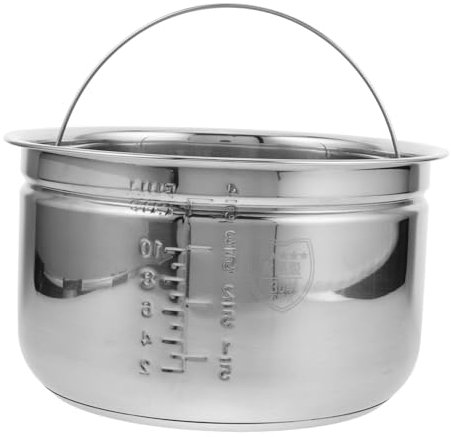 FUNNETOYU 1 Ensemble Autocuiseur Électrique Cuisiniere Electrique Air Fryer Accessoires Pot Intérieur Antiadhésif Marmite Électrique Pot Intérieur Du Cuiseur à Riz Silver Acier Inoxydable