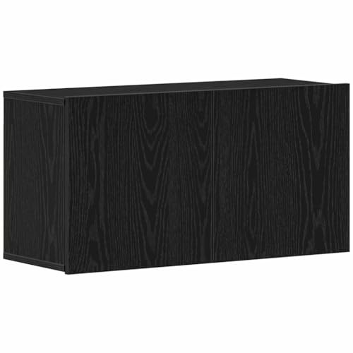 vidaXL TV Cabinet Black Oak 80x30x41 cm Engineered Wood