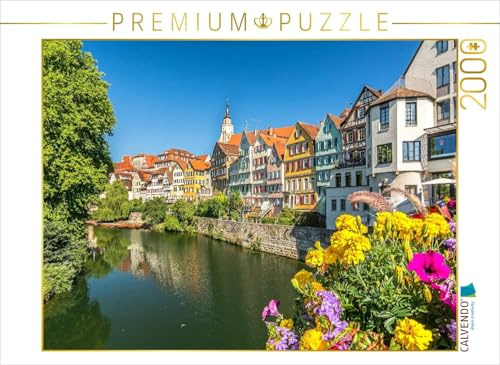 Puzzle · Historische Tübinger Neckarfront mit Blumenschmuck | 2000 Teile · Lege-Größe 90 × 67 cm · CALVENDO Puzzle