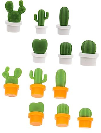 GALPADA 12pcs Creative Cactus Shape Fridge Magnets Magnetic Refrigerator Sticker Diy Home Decor