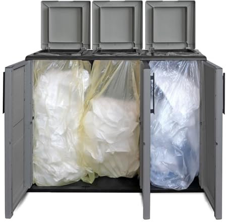 INTEC - Mueble para basura (3 bolsas), color gris