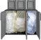 INTEC - Meuble de tri Selectif 3 Sacs Gris - Cache Poubelles de tri Int/Ext Dimensions 102 x 37 x 84 cm