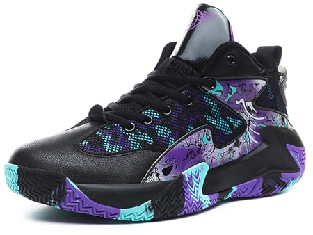 Gakricrey Basketballschuhe Herren Damen Mode Sportschuhe Trainingsschuhe Sneaker rutschfest Verschleißfest Basketballschuhe für Erwachsene 9288 Schwarz EU 40