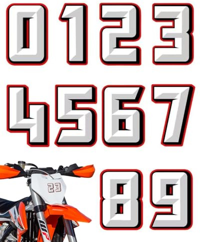 SOVYTH 10 Stück Motorrad Motocross Nummer Startnummer Aufkleber Paket,motorrad sticker, für Motorrad Quad ATV Auto | Rennummer Sticker Widerstandsfähig Gegen Regen und Sonne | Schwarz,10cm