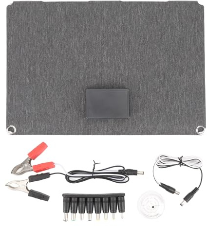 Panneau Solaire Pliable 100W, Monocristallin, USB Double Sortie, Étanche ETFE - Charge Rapide, Portable, avec Pinces Batterie et Réglage d’Angle