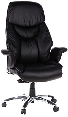 hjh OFFICE 608210 XXL Chefsessel Prado Kunstleder Schwarz Bequemer Bürosessel mit Dicker Polsterung, hohe Rückenlehne