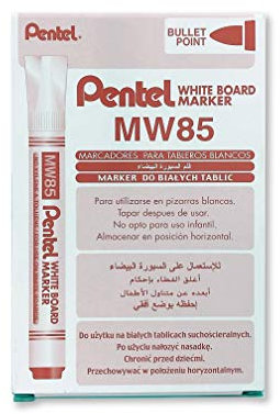 Pentel MW85/4 Marker für Whiteboard konische Spitze Durchschnitt Lot de 12 rot