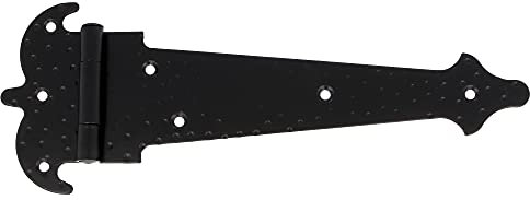 Amig - Bisagra Reforzada de dos Palas Negra Mod. 554 de Acero Acabado en Estilo Forja para Puertas Abatibles Lisas de Entrada y Paso Exteriores e Interiores, y Armarios - 250 x 111 x 2 mm