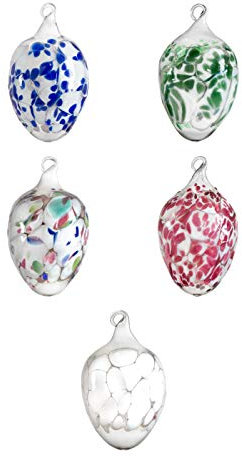 Glas Ostereier Ostern Osterei 1Set = 5 Stück Glas, versch. Farben mundgeblasen Lauscha