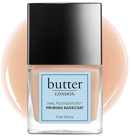 Butter LONDON Nail Foundation Priming Base Coat - Sheer Coverage with Nude, Matte Finish - Nail Strengthener Supports Healthy Nail Growth & Prevents Nail Stains - Cruelty-Free & Gluten Free Nail Care