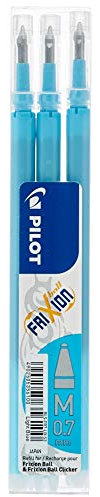 Pilot Pen 2261010F - Ersatzminen Tintenroller Frixion Ball, Stärke 0,7 mm, Schreibfarbe hellblau, radierbar, 3 Stück