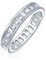 Bling Jewelry AAA Zirkonia im Kanal gefasst Rechteckiger Smaragdschliff Baguette CZ Ewigkeitsring Jubiläums-Ehering für Frauen .925 Sterlingsilber 4MM Stapelbare Ringe