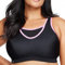Große Größen Plusgröße Bustier Sport-BH mit bestem Halt ohne Bügel Nr. 1066, Schwarz/Pink, 110D