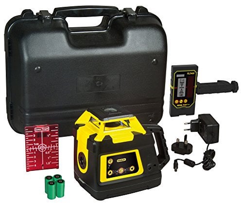 Stanley FatMax Kreuzlinienrotationslaser (selbstnivellierend, Ladegerät, Akkuset, Empfänger, Transportkoffer) 1-77-496