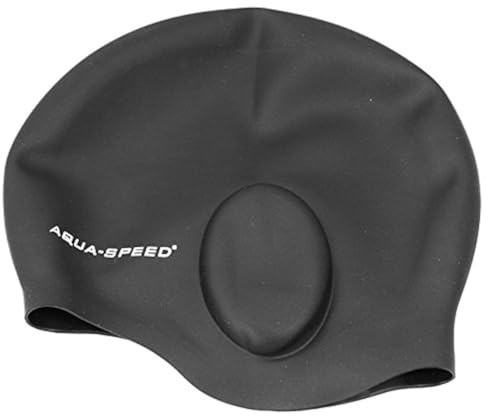 Aqua Speed Men Ear Cap Silicone s Swim Cap - Black, One size