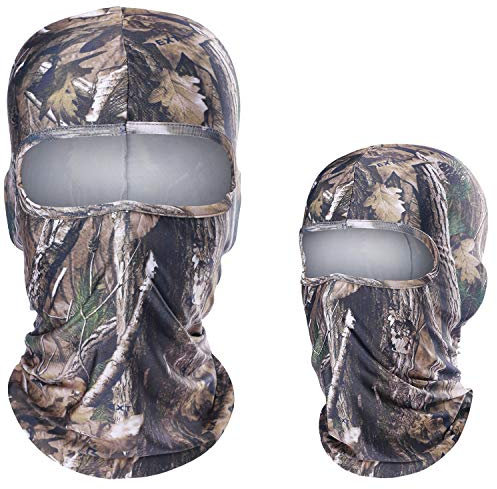 WTACTFUL Sturmhaube, 2 Stück oder 1 Packung, sehr elastisch, atmungsaktiv, Camouflage Sturmhaube, Gesichtsmaske, Schutz für Outdoor-Sportaktivitäten, 2 x Gesichtsmasken, Einheitsgröße