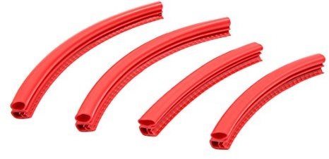 sourcingmap 4pcs Red Car Door Scratch Protector Strip Edge Guard Anti-collision Trim