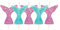 Anniversary House Glitzernde Meerjungfrauenschwanz-Kerzen, Violett und Aqua, 7 cm