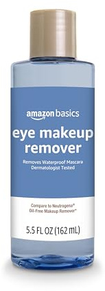 Amazon Basics Eye Makeup Remover, Removes Waterproof Mascara, Dermatologist Tested, Fragrance Free, 5.5 Fl Oz (Pack of 1)