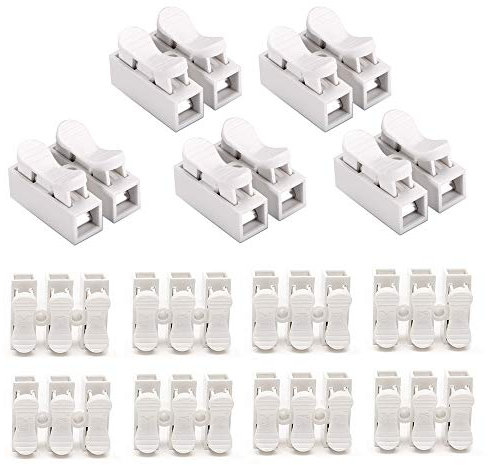 YIXISI 100 Pezzi Connettori Molla, Morsettiera Terminale a Molla Rapida, Connettore Rapido, Collegamento Per Cablaggio Elettrico e Alimentazione Illuminazione (CH2*80, CH3*20)