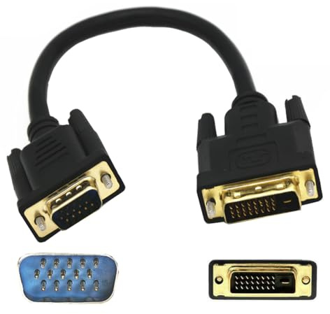 Bolwins O33S DVI auf VGA Adapter 25cm DVI-D 24 + 1 Stecker auf VGA HD 15 Pin Stecker Kabel Adapter Converter für PC DVD HDTV Monitor