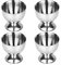 REOVE Juego de tazas de huevo de acero inoxidable suave hervido, soporte para huevos, incluye 4 huevos de cocina (plata)