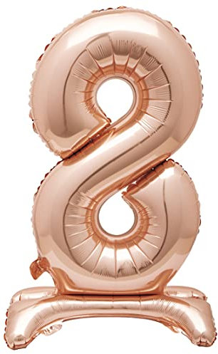 8 - Shaped Rose Gold Foil Balloon (76cm) - Stunning Free-Standing Party Decor - Perfect for Memorable Milestone Events - 1 Pc